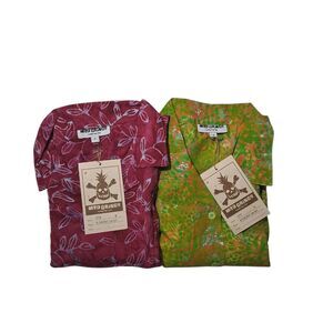 Mad Gringo Women's Lot Of 2 Small Hawaiian Shirts NEW WITH TAGS Button Up